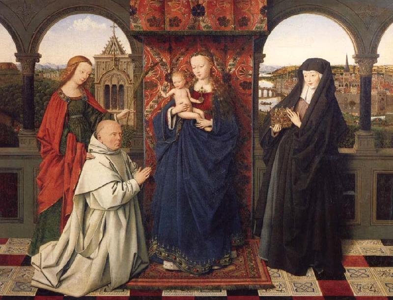 Jan Van Eyck Virgin and child,with saints and donor France oil painting art